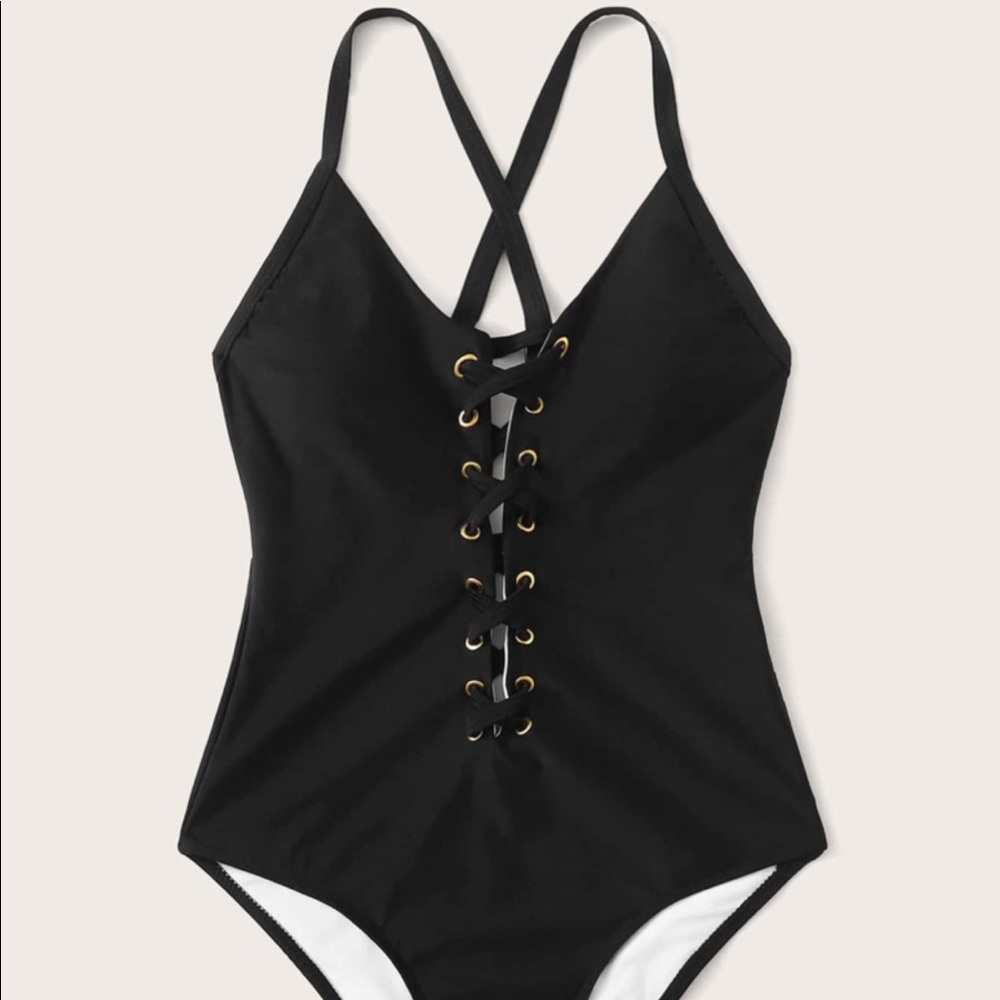 Black one piece swimsuit